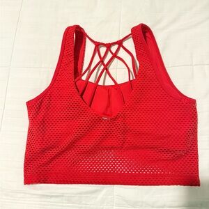 Lorna Jane Red Mesh Strappy Bra